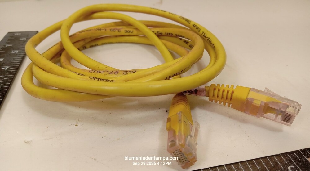 Mixed Lot Cat5e Ethernet Patch Cables 26AWG UTP Yellow Blue Black